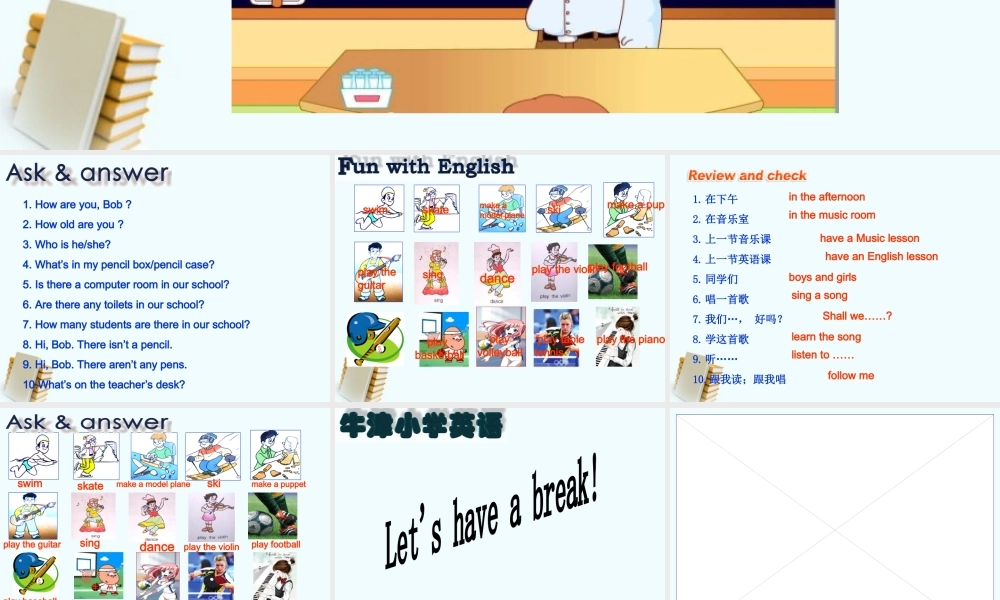 五年级英语上册 Unit 3 第四课时5A Unit3 第4课时课件 苏教牛津版