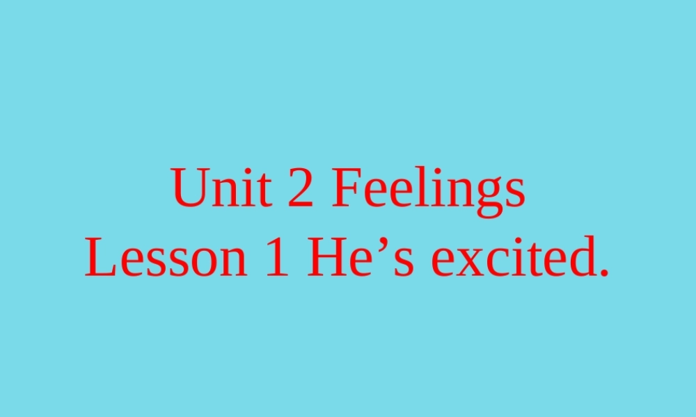 五年级英语上册 Unit 2 Lesson 1 He’s excited课件 鲁科版-鲁科版小学五年级上册英语课件