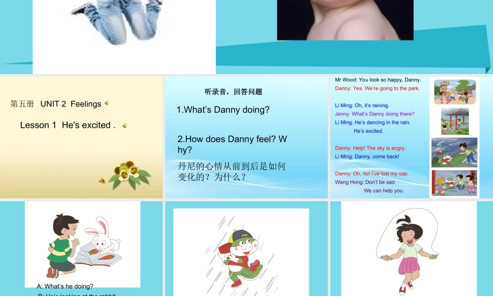 五年级英语上册 Unit 2 Lesson 1 He’s excited课件1 鲁科版-鲁科版小学五年级上册英语课件