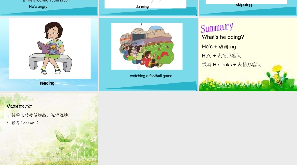 五年级英语上册 Unit 2 Lesson 1 He’s excited课件1 鲁科版-鲁科版小学五年级上册英语课件