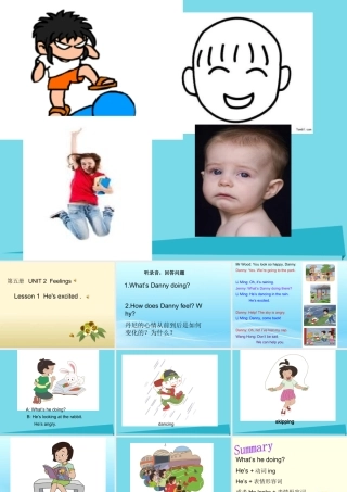 五年级英语上册 Unit 2 Lesson 1 He’s excited课件1 鲁科版-鲁科版小学五年级上册英语课件