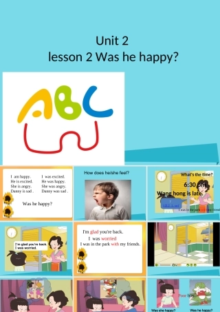 五年级英语上册 Unit 2 Lesson 2 Was he happy课件1 鲁科版-鲁科版小学五年级上册英语课件