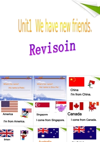 五年级英语上册 第一单元Revisoin课件 人教新版