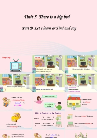 五年级英语上册 Unit 5 There is a big bed Part B 第5课时上课课件+素材 人教PEP