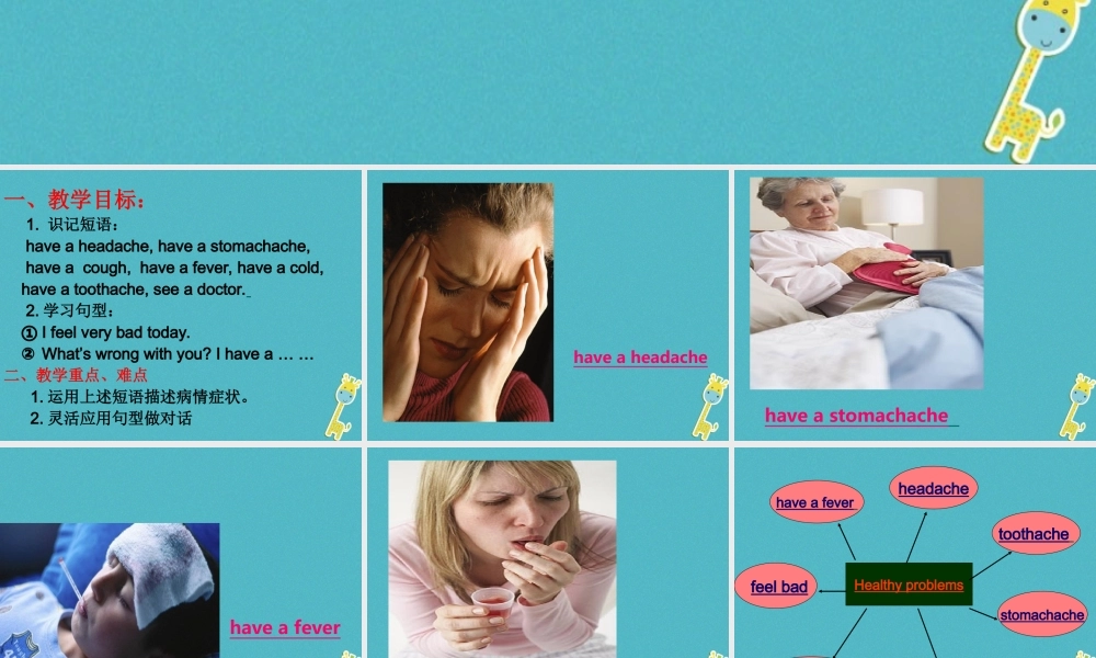 五年级英语下册 uint 7 i have a headache pb课件 陕旅版-陕旅版小学五年级下册英语课件