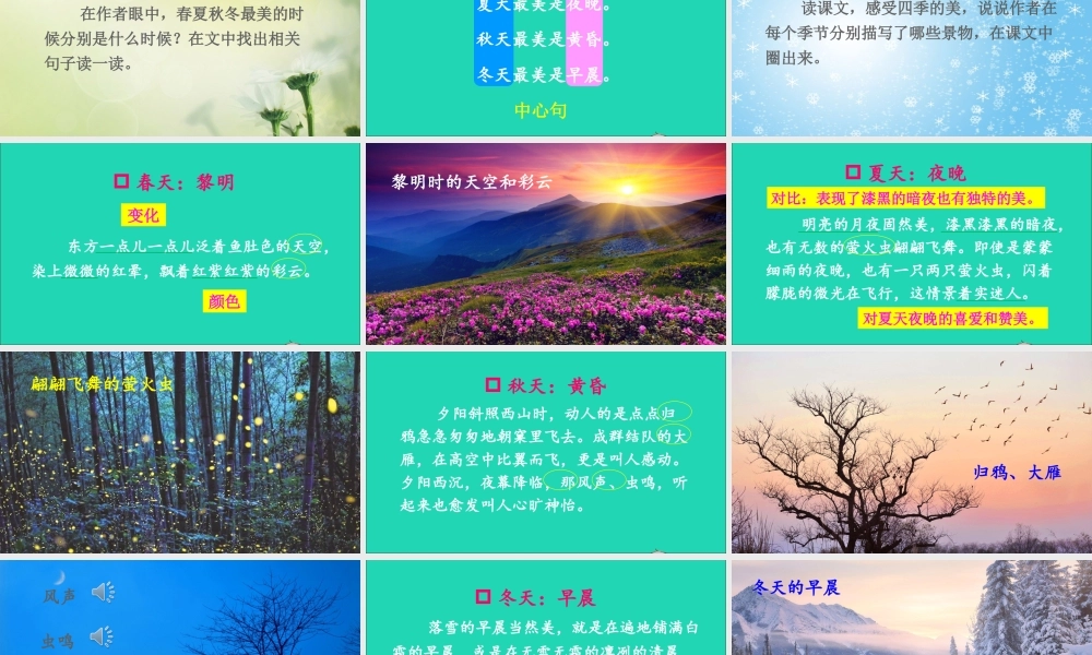 五年级语文上册 第七单元 22 四季之美课件