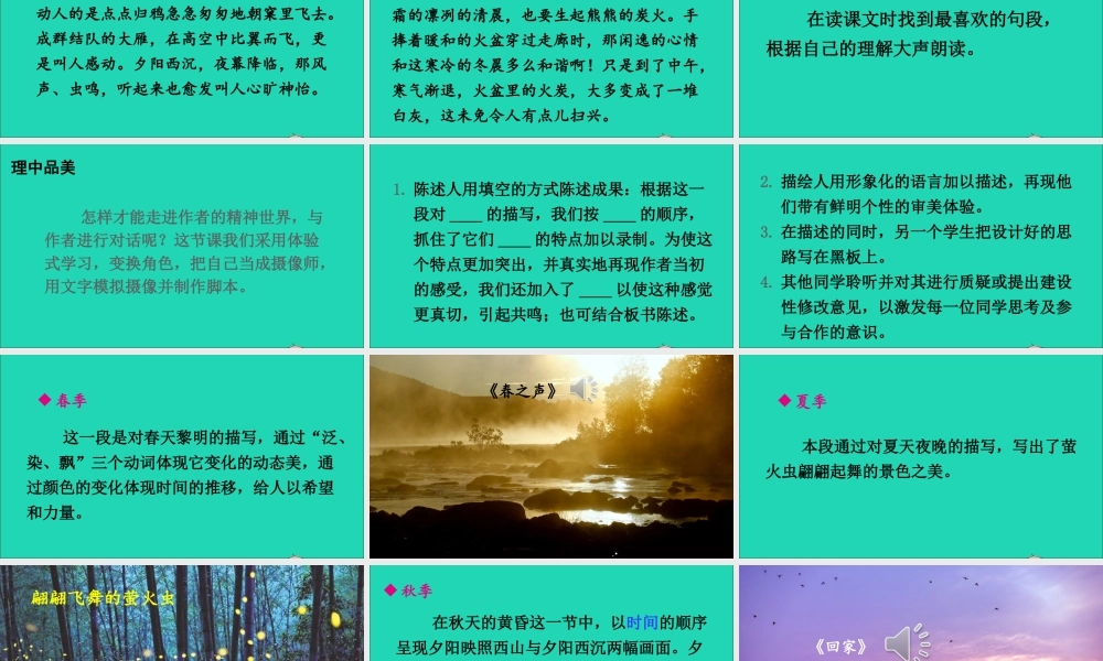 五年级语文上册 第七单元 22《四季之美》课件