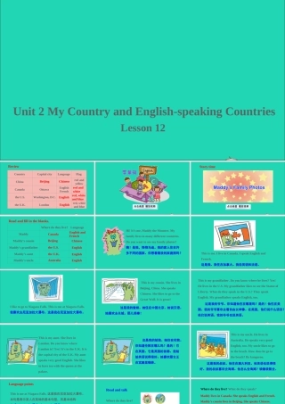 五年级英语上册 unit 2 My Country and English speaking Countries Lesson 12 Maddy's Family Photos课件+素材