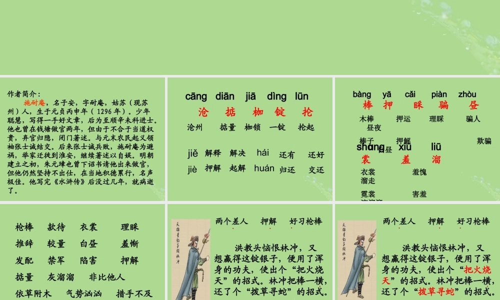 五年级语文上册 第七单元 23 林冲棒打洪教头教学课件 苏教版-苏教版小学五年级上册语文课件