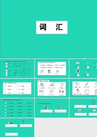 五年级英语上册 专项提升练（词汇）作业课件 湘少版（三起）-湘少版小学五年级上册英语课件