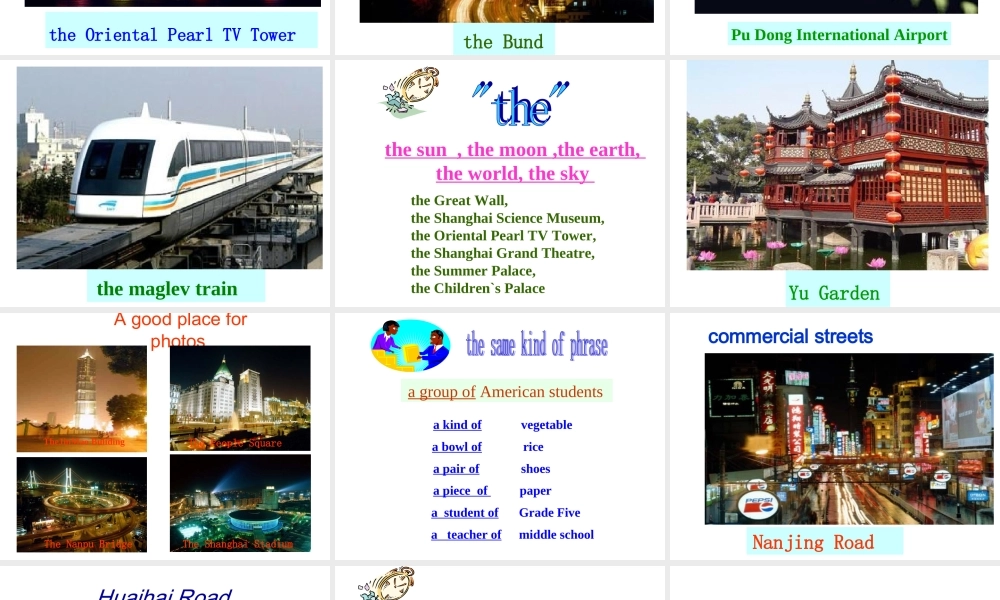 五年级英语下册 Unit 6 holidays in shang hai课件 新世纪版