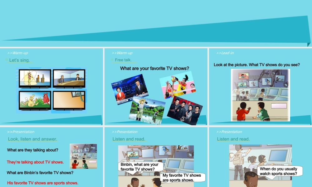 五年级英语上册 Unit 5 TV Shows（Lesson 2）课件 人教新起点-人教新起点小学五年级上册英语课件