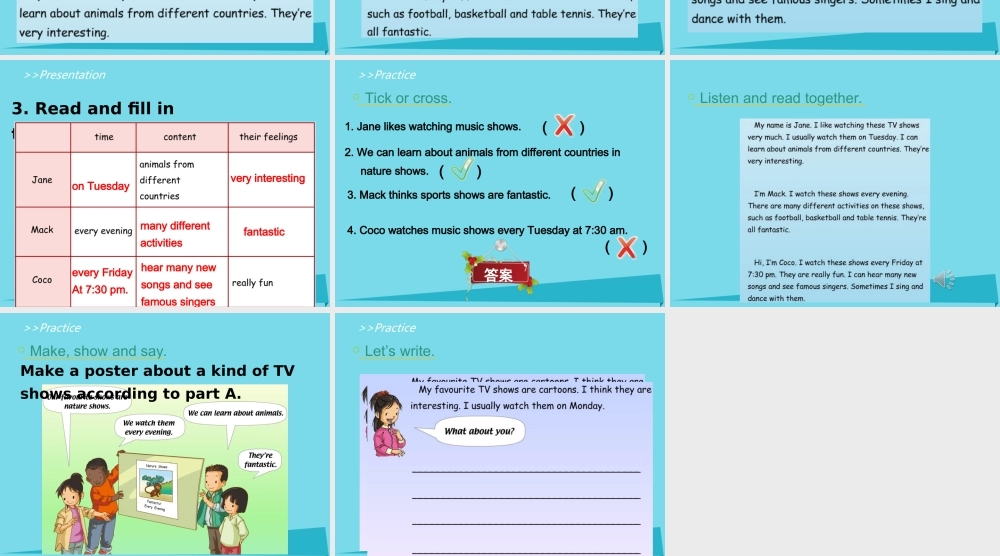 五年级英语上册 Unit 5 TV Shows（Lesson 3）课件 人教新起点-人教新起点小学五年级上册英语课件