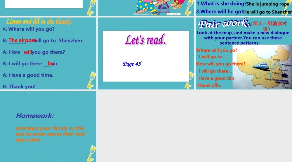 五年级英语下册 unit 6 my holiday partc课件 陕旅版-陕旅版小学五年级下册英语课件