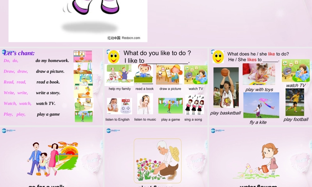 五年级英语上册《Lesson 4 What Do They Like to Do》课件1 冀教版