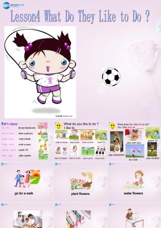 五年级英语上册《Lesson 4 What Do They Like to Do》课件1 冀教版
