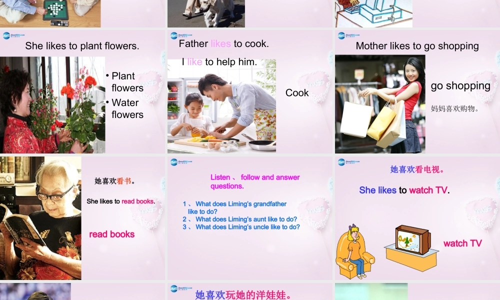 五年级英语上册《Lesson 4 What Do They Like to Do》课件3 冀教版