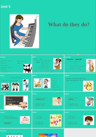 五年级英语上册 Unit 5 What do they do（第1课时）课件 （新版）牛津版-（新版）牛津版小学五年级上册英语课件