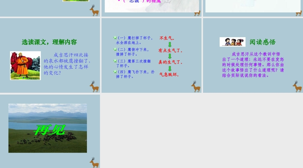 五年级语文上册 第七单元 面对错误 17 成吉思汗和鹰教学课件 北师大版-北师大版小学五年级上册语文课件