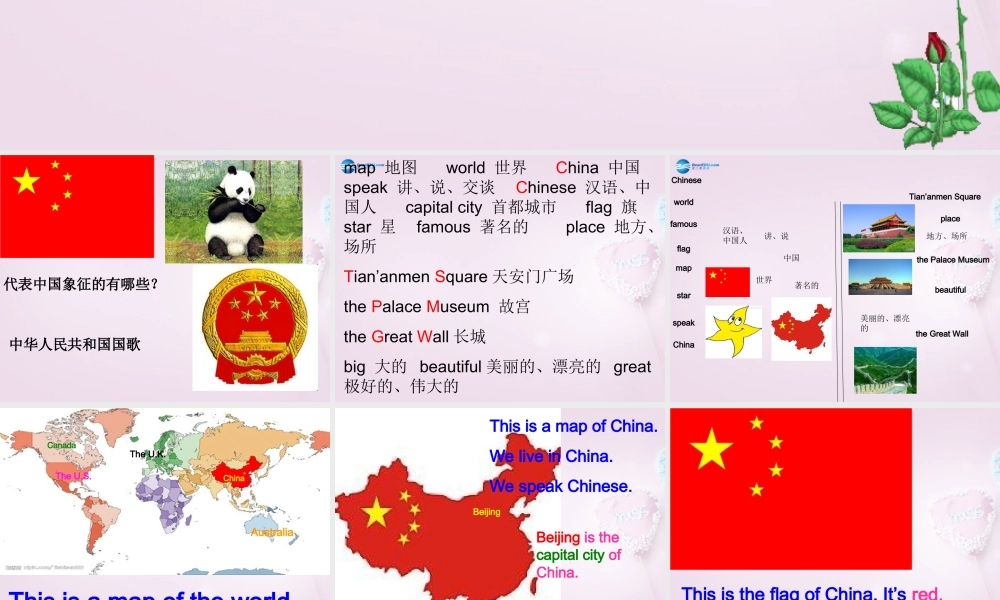 五年级英语上册《Lesson 7 China》课件1 冀教版