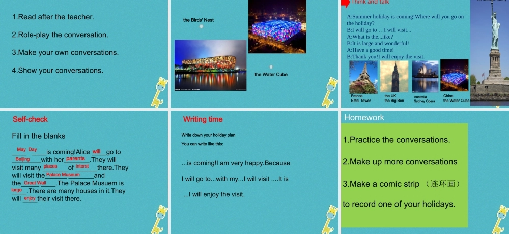 五年级英语下册 unit 6 my holiday课件1 陕旅版-陕旅版小学五年级下册英语课件