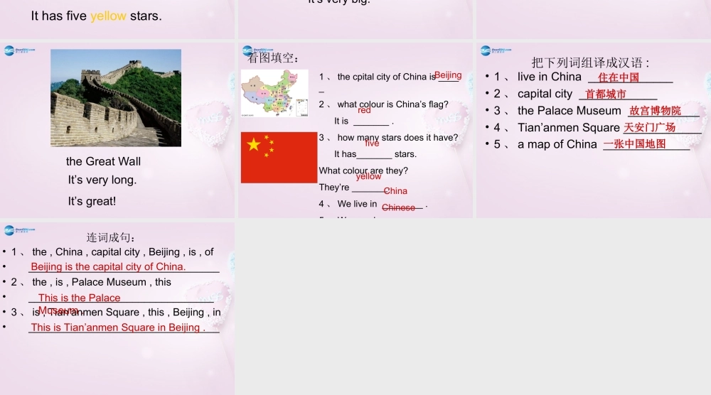 五年级英语上册《Lesson 7 China》课件4 冀教版