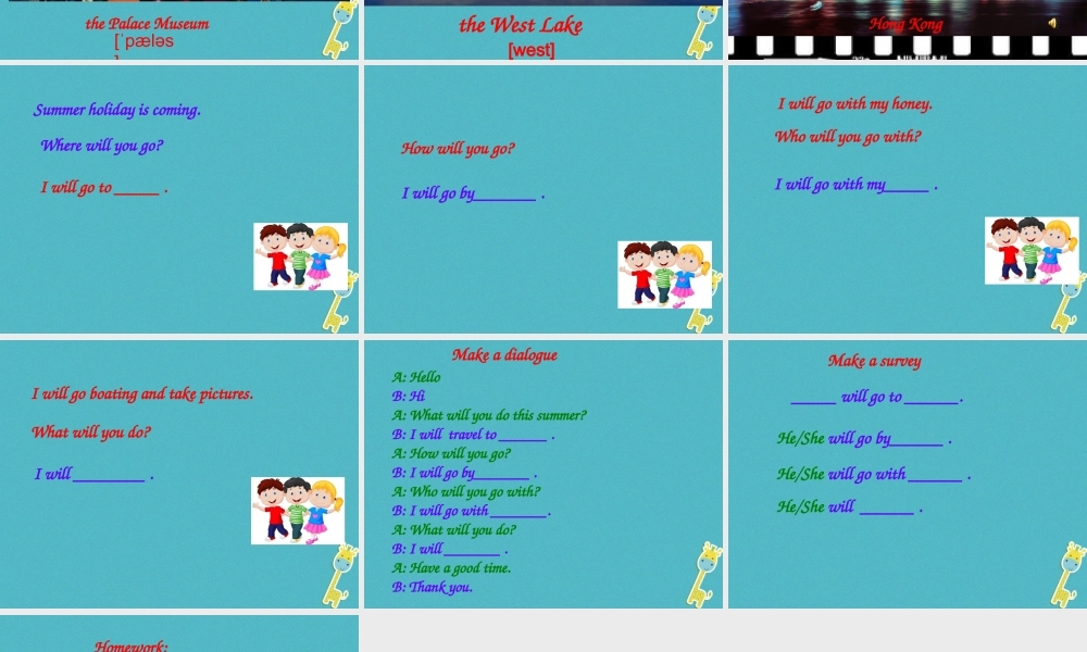 五年级英语下册 Unit 6 my holiday课件2 陕旅版-陕旅版小学五年级下册英语课件