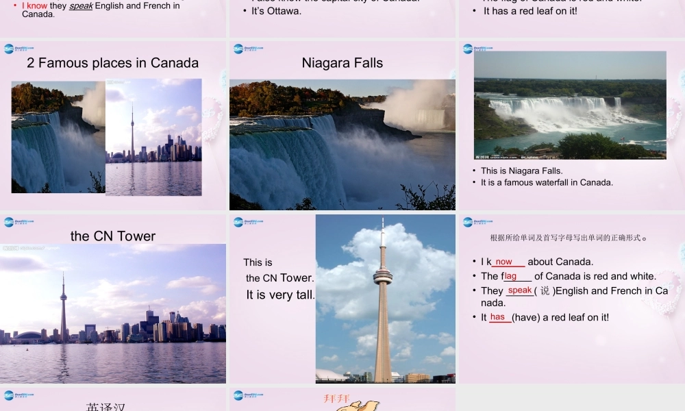 五年级英语上册《Lesson 8 Canada》课件1 冀教版