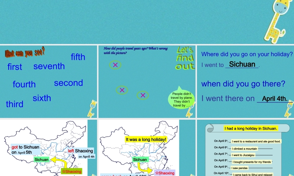 五年级英语下册 Unit 6 my holiday课件3 陕旅版-陕旅版小学五年级下册英语课件