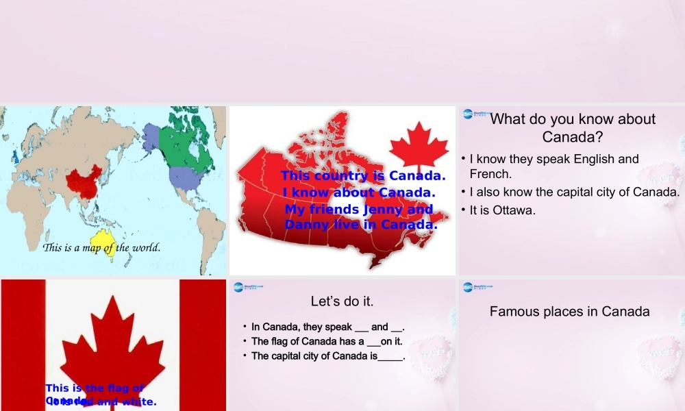五年级英语上册《Lesson 8 Canada》课件2 冀教版