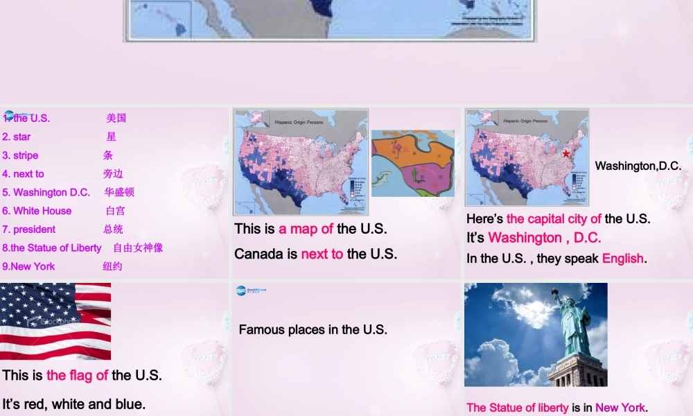 五年级英语上册《Lesson 9 The U.S》课件2 冀教版