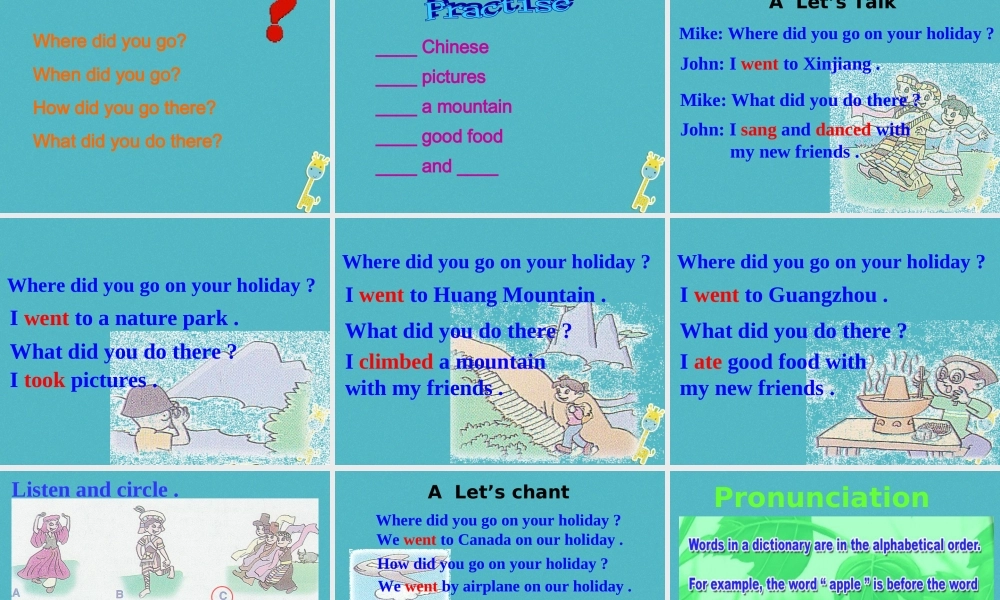 五年级英语下册 unit 6 my holiday课件4 陕旅版-陕旅版小学五年级下册英语课件