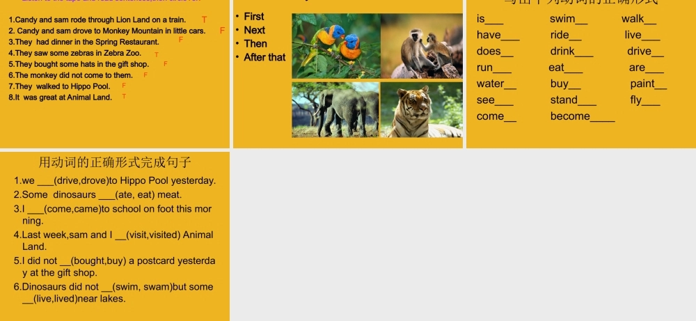 五年级英语上册 Unit 6 At animal land part课件 深港版