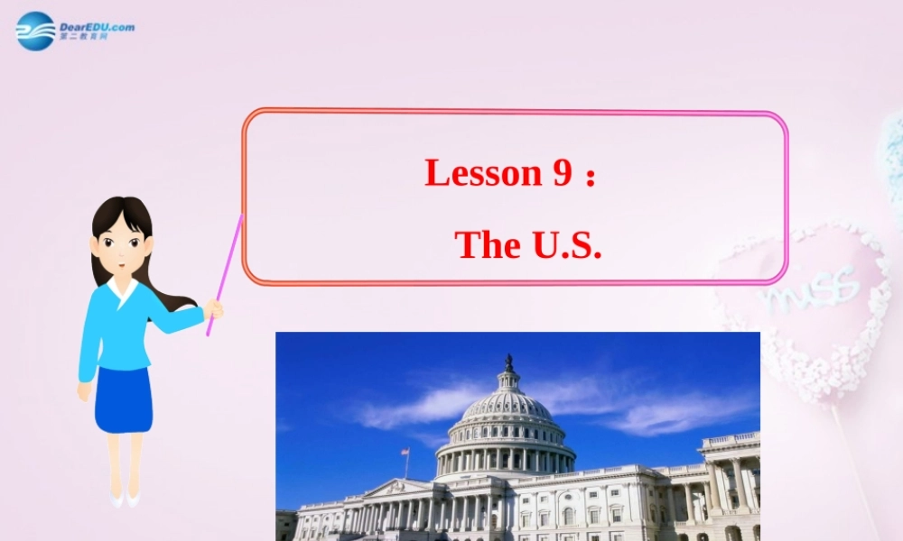 五年级英语上册《Lesson 9 The U.S》课件3 冀教版
