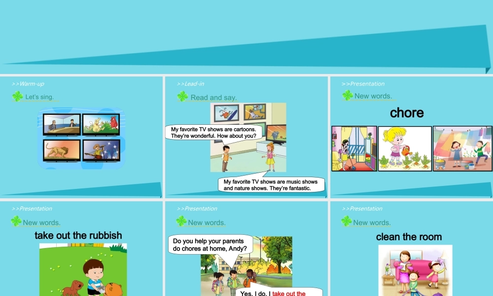 五年级英语上册 Unit 6 Chores（Lesson 1）课件 人教新起点-人教新起点小学五年级上册英语课件