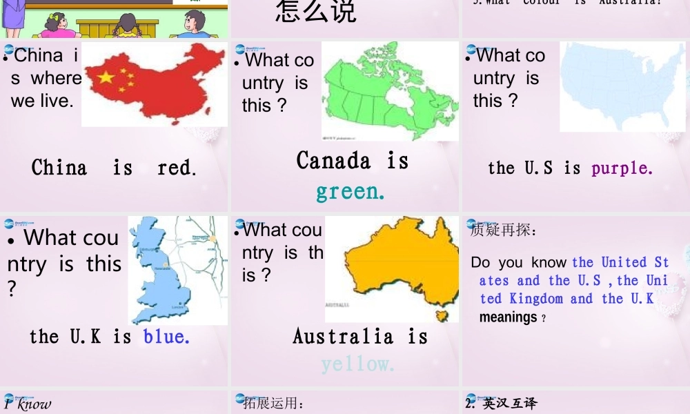 五年级英语上册《Lesson 9 The U.S》课件4 冀教版