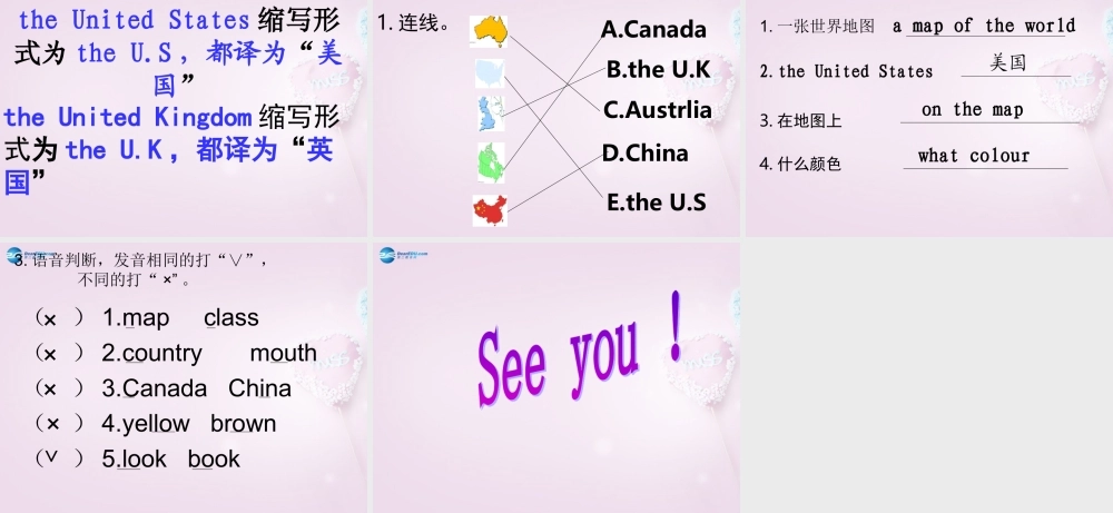 五年级英语上册《Lesson 9 The U.S》课件4 冀教版