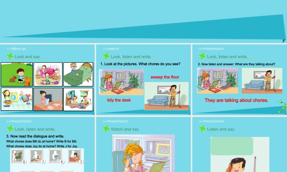 五年级英语上册 Unit 6 Chores（Lesson 2）课件 人教新起点-人教新起点小学五年级上册英语课件