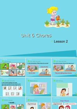 五年级英语上册 Unit 6 Chores（Lesson 2）课件 人教新起点-人教新起点小学五年级上册英语课件