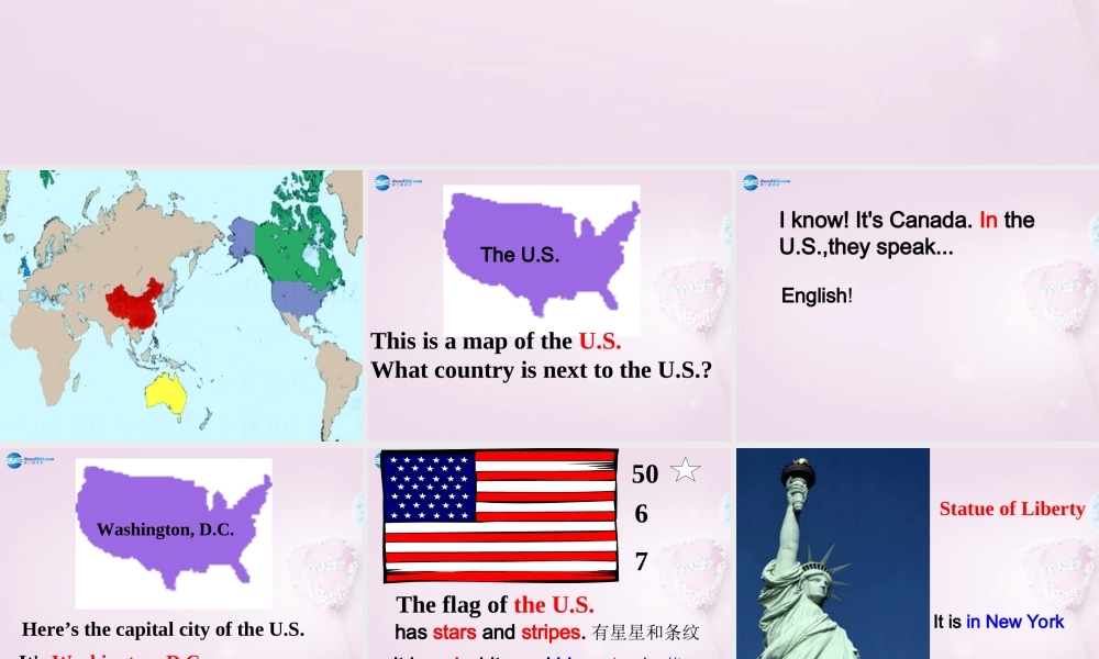 五年级英语上册《Lesson 9 The U.S》课件6 冀教版