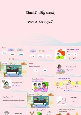 五年级英语上册 Unit 2 My week Part A 第3课时上课课件+素材 人教PEP