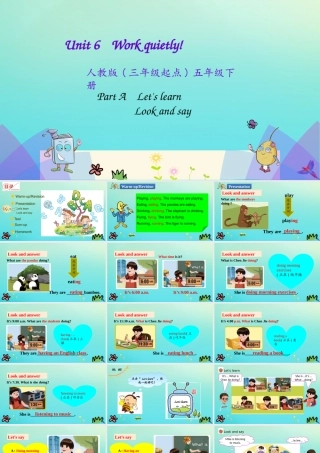 五年级英语下册 Unit 6 Work quietly（第2课时）课件 人教PEP版-人教PE级下册英语课件