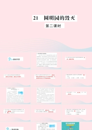 五年级语文上册 第七组 21 圆明园的毁灭（第2课时）习题课件 新人教版-新人教版小学五年级上册语文课件