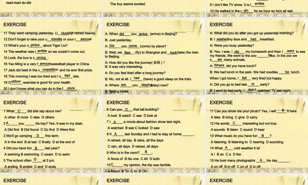 五年级英语下册 Unit 6课件 广东版