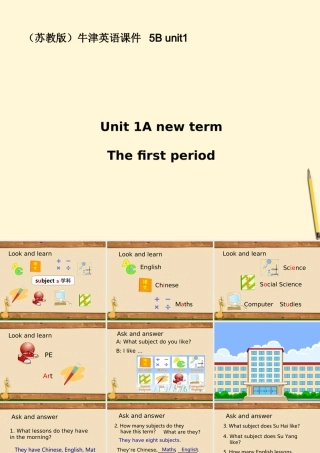 五年级英语下册 5B unit1(1)课件 苏教牛津版