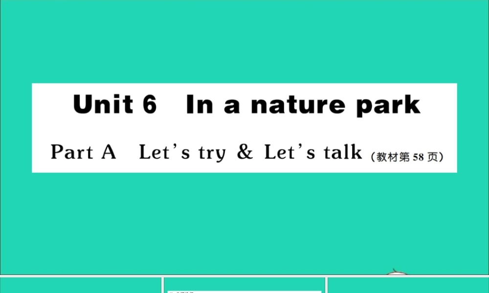 五年级英语上册 Unit 6 In a nature park Part A Let's try Let's talk作业课件 人教PEP-人教PEP小学五年级上册英语课件