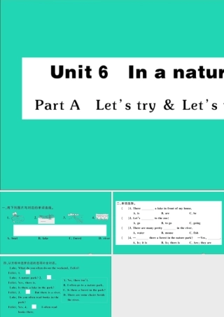 五年级英语上册 Unit 6 In a nature park Part A Let's try Let's talk作业课件 人教PEP-人教PEP小学五年级上册英语课件