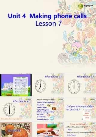 五年级英语上册 Unit 4 Making Phone Calls Lesson7课件 闽教版
