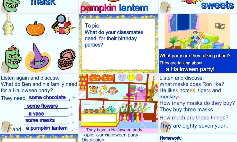 五年级英语上册 Unit 4 Part A课件 苏教牛津版