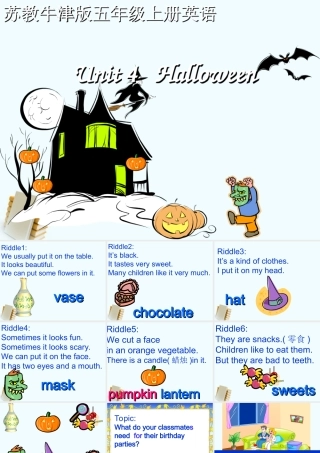 五年级英语上册 Unit 4 Part A课件 苏教牛津版